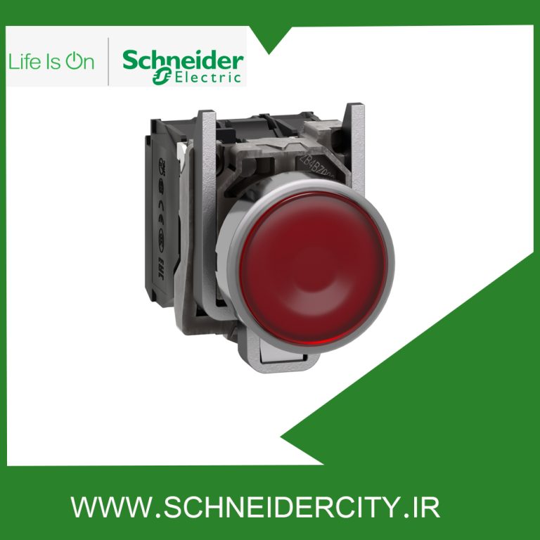 پوش باتن فلزی قرمز 24ولت ACوDC اشنایدرXB4BW34B5