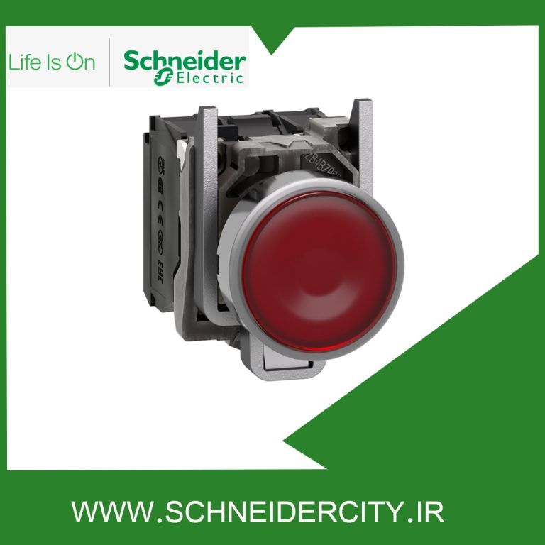 پوش باتن فلزی قرمز 220 تا 240 ولت AC اشنایدرXB4BW34M5