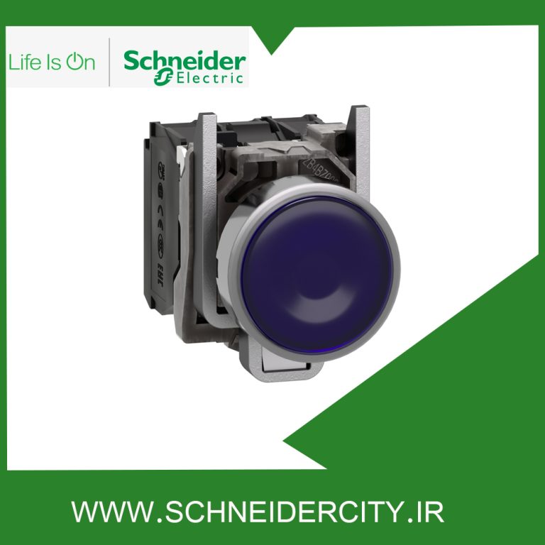 پوش باتن فلزی آبی 24ولت ACوDC اشنایدرXB4BW36B5